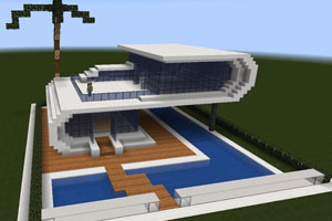 como hacer una casa moderna en minecraft,como hacer una casa playera en minecraft,casa minecraft playa