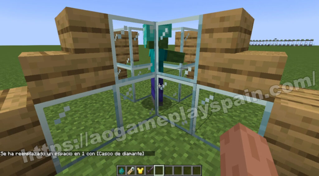 minecraft equipar cabeza de zombies